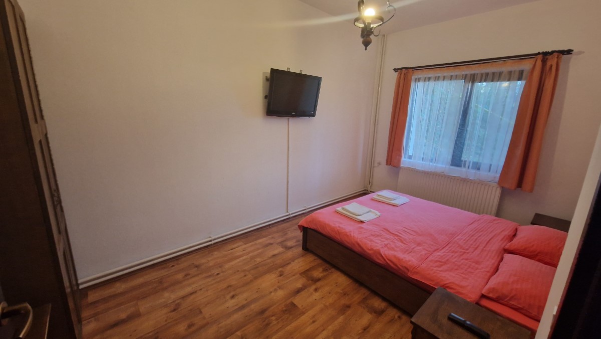 Cameră spațioasă cu design simplu și confortabil