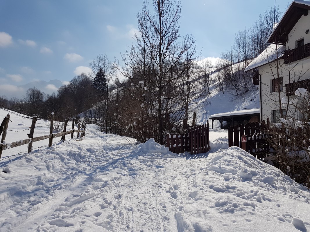 Covered terrace in winter - La Crăiță, cozy accommodation